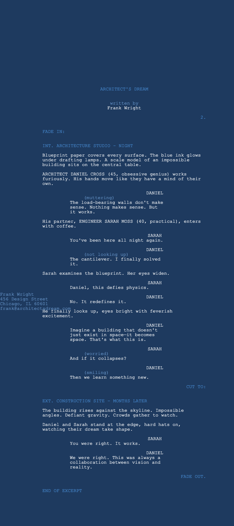 Blueprint screenplay